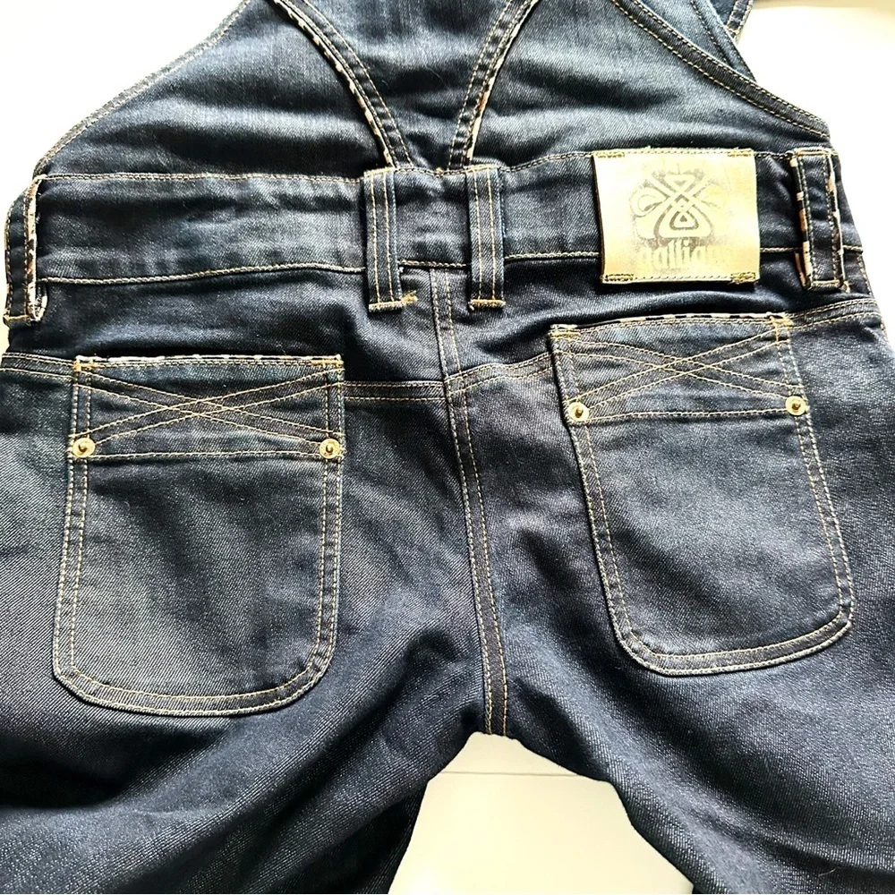 John Galliano Logo Denim Overalls 38 / 4 NWOT - Picture 9 of 16